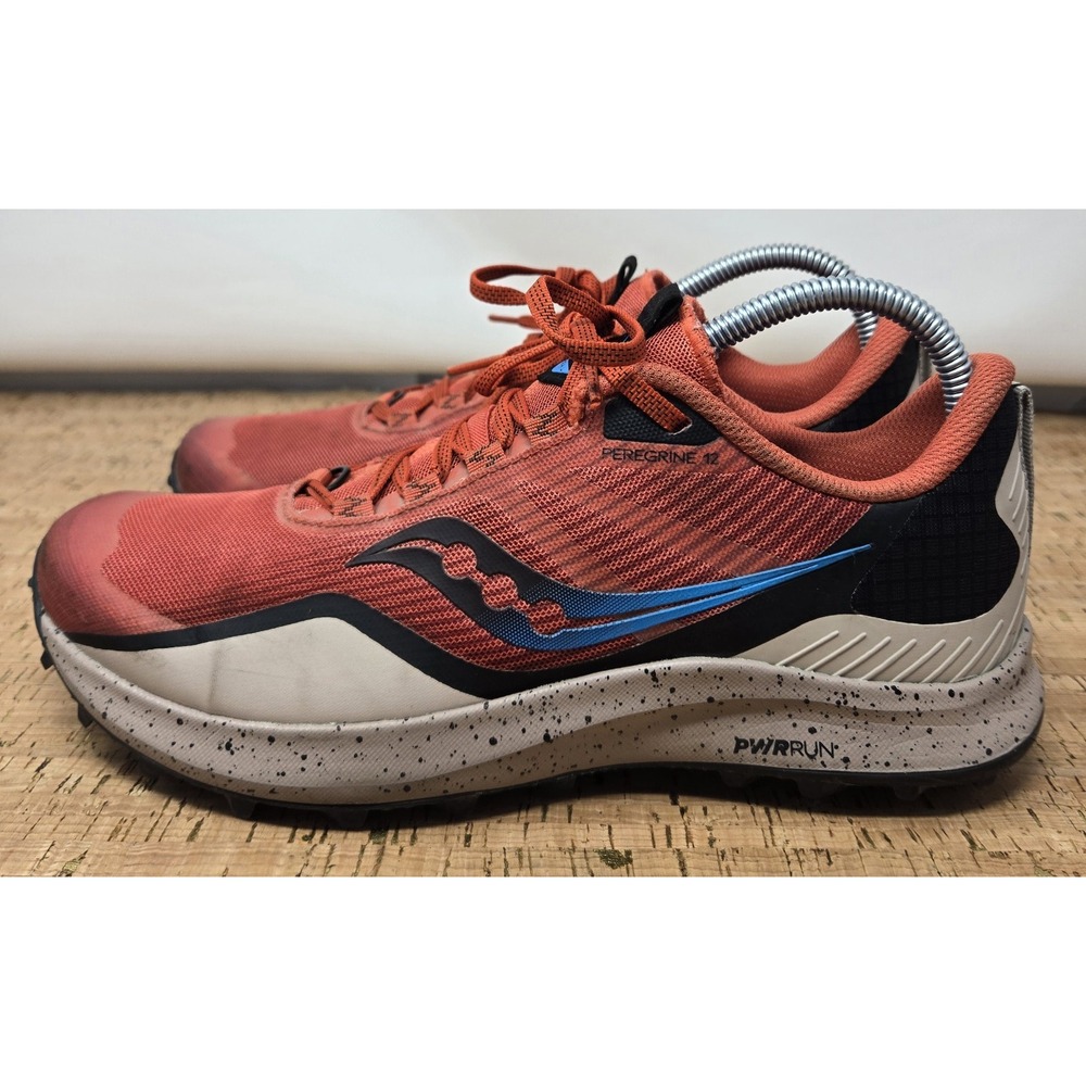 Saucony Peregrine 12 Shoes Mens 7.5 Trail Running Clay Loam Orange Sneakers - Picture 3 of 11
